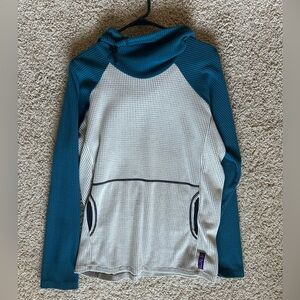 MELANZANA Micro Grid Hoodie Marine/Fog Men’s Medium